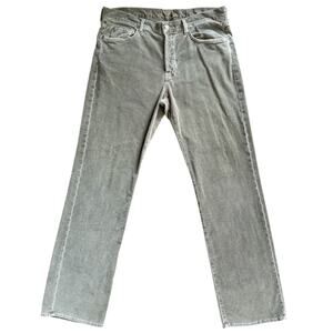 Seven for All Mankind Corduroy Pants Straight Leg Olive Green Retro Classic Mens